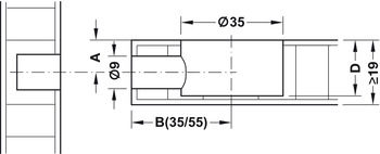 Hafele Стяжка Maxifix 35/19 SW6 без покрытия, упаковка - 10 штук,   262.87.003