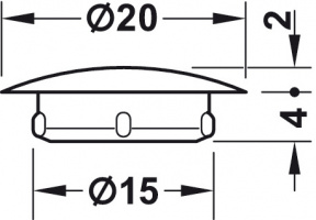 Заглушка бел. D=20/15,0мм
