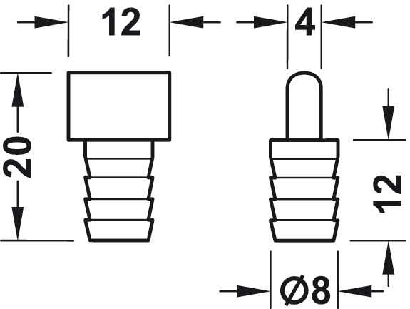 Slido Classic 20 IF J направляющий штифт, пластик, 12 мм