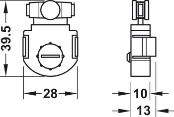 Hafele Slido F-Line11 12A ходовой ролик на вкладных дверь 404.73.321