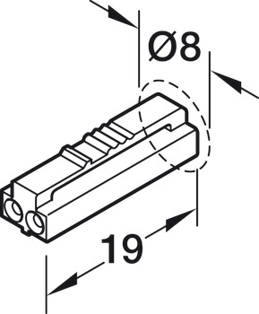 Hafele соединитель Loox5 8мм/24V/2.0m 833.95.706