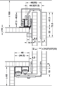 Hafele Hangroller 50 Опорная колодка ходового профиля, серый 400.96.060