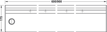 Полка светильник светодиодный HAFELE модель 2006 12V/2,8W свет синий. Размеры 600х175 мм.