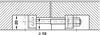 Hafele соединитель столешниц сталь оцинкованный 35/M6x150мм, упаковка - 50 штук, 262.96.220