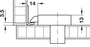 Hafele запорный уголок, 42x25x10мм, для замка с защелкой 232.37.991