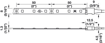Светодиодная лента LED 2042, 12V/4,8 W на метр, свет холодный белый 5000K, рулон 15 метров