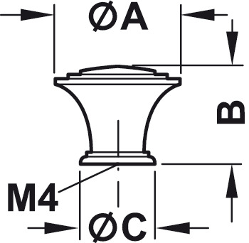 Мебельная ручка кнопка, латунь, цвет бронза, 30 x 22 мм