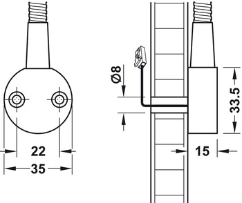 Hafele Светильник LED3018 24V/2,5W, теплый белый, серый 833.77.001