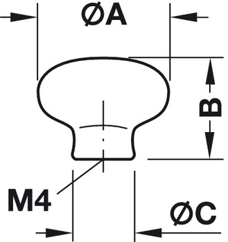 Hafele мебельная ручка фарфор, белая 38x29мм 130.08.708