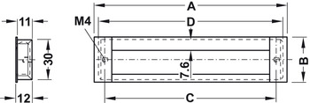 Hafele мебельная ручка-раковина цинковый, серебристая 111x34мм 151.76.901