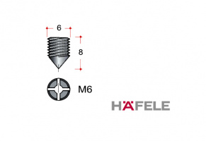 Hafele Винт стяжки коническая M6 длина 8мм, в упаковке - 10 шт,  262.88.982
