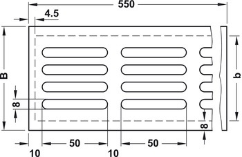 Решетка из массива клёна 550 x 100 мм