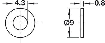 Шайба пластмасс. непрозрачн. 4,3x 9,0x0,8мм