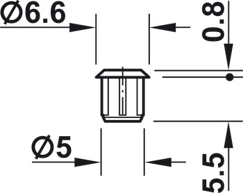 Hafele Заглушка белая D=6,6/5 мм, 500 штук в упаковке, 045.20.702