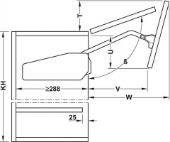 Hafele Мех-м FREE Fold 520-590/7,2-15,2 без заглушек 372.37.623