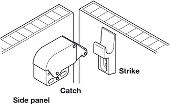 Hafele Пружинная защелка MINI-LATCH + ответная планка, белая 245.54.701