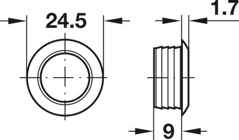 Hafele Розетка Push-Lock Mini,16мм, пластик, никелированная 229.09.600