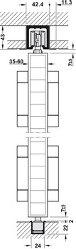 Механизм распашной двери, установка без нижней направляющей, Slido Fold 100-T