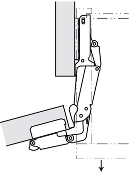 Петля Duomatic Standard 165 гр. для вкладной  двери, схема  52/5,5 мм
