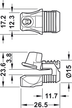 Держатель задней стенки RPC S 15/25, пласитк