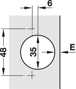 Петля Duomatic Standard 94 гр. для вкладной  двери (до 35 мм), схема 48/6 мм