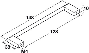 Мебельная ручка нержавеющая сталь матовая 148 x 38 мм