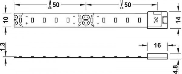 Светодиодна лента LED3015 24V/75W теплый белый, цвет белый, 5м
