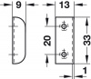Hafele Запорная планка, сталь, 33x9мм 239.40.703