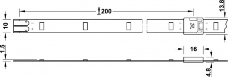 Hafele Светодиодная лента LED3013 24V/80W теплый белый 833.76.070