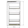 Комплект выдвижной колонны Hafele Brilliant, в базу 450 мм, высота 1900-2300 мм, 6 корзин, покрытие Anti-Slip, рама серая