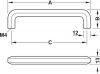 Hafele мебельная ручка, цинковая, никелированная, матовая 172x32мм 106.62.606