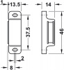 Hafele магнитный замок 45x12x5мм 246.94.702