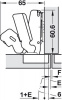 Петля Duomatic Standard 165 гр. для полунакладной  двери, схема 48/6 мм