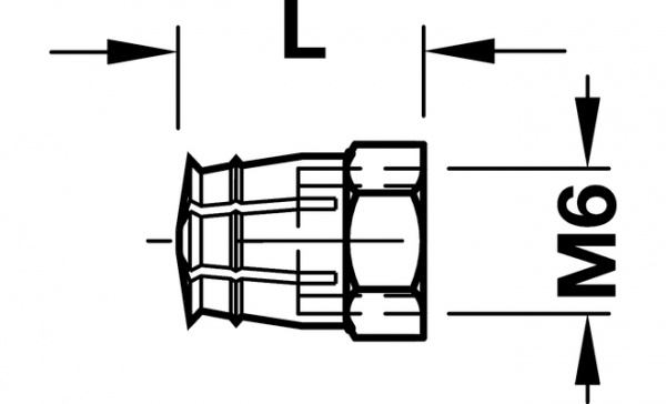Распорная муфта Hafele с резьбой M6, латунь
