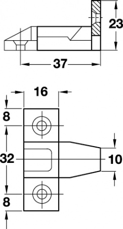 Hafele Панельная часть AS черный, шуруп, упаковка - 10 штук,   262.50.359