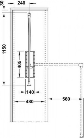 Гардеробный лифт Professional никелиров. 15кг 870-1190мм