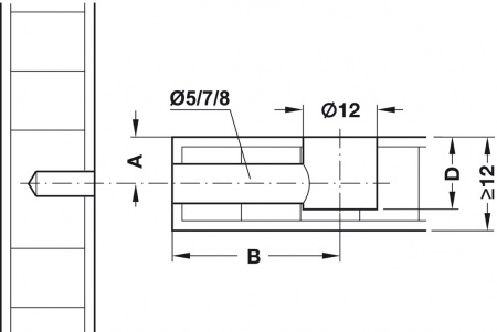 Hafele Корпусная стяжка Minifix 12R/12 никель, упаковка - 100 штук,  262.18.720