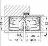 Петля врезная  Tectus TE 540 3D, покрытие латунь полированная 