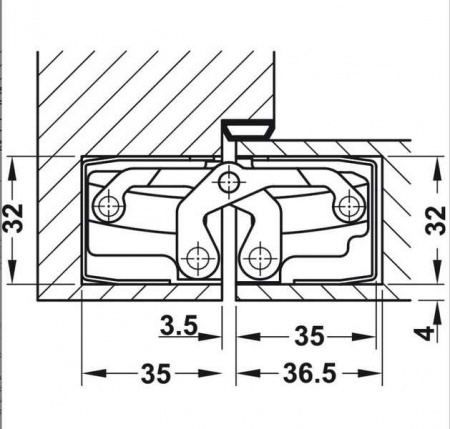 Петля врезная  Tectus TE 540 3D, покрытие латунь полированная 
