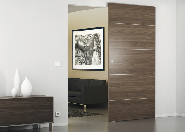 Фурнитура для раздвижных дверей, Slido Design 80-M, в комплекте с направляющей для 1 дверного полотна длиной 1100mm