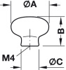 Hafele мебельная ручка фарфор, белая 38x29мм 130.08.708