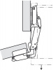 Петля Duomatic Standard 165 гр. для накладной  двери, схема  52/5,5 мм