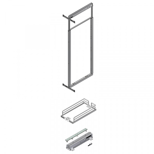 Комплект выдвижной колонны Hafele Brilliant, в базу 450 мм, высота 1900-2300 мм, 6 корзин, покрытие Anti-Slip, рама серая