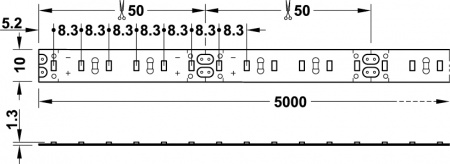 Светодиодная лента LED3015 24V/75W холодный белый, цвет белый