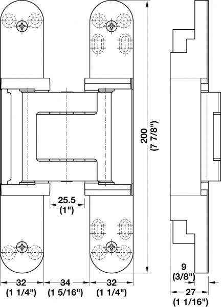 Петля врезная Simonswerk Tectus TE 540 3D A8, черная 
