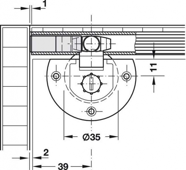 Hafele Slido F-Line11 12A дверная пробка серая 404.74.003