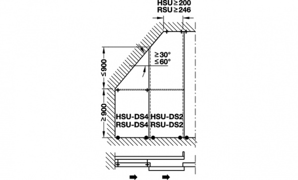 Комплект фурнитуры для раздвижных дверей EKU Divido 80 HSU-DS4