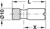 Hafele Болт с гайкой, с резьбой M6/10x14мм, упаковка - 100 штук,  264.81.014
