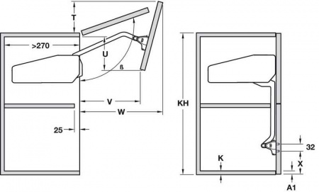 Hafele FREE Fold short 710-790/8,5-14,4 без заглушек 372.38.654