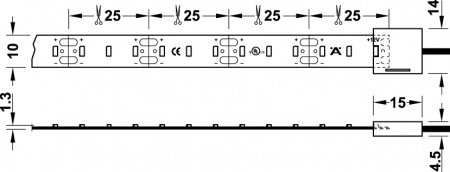 Светильник лента  LED2037 12V/20W ww 5м